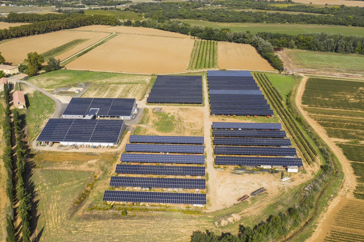 Vue aérienne du parc photovoltaïque Star Soleil